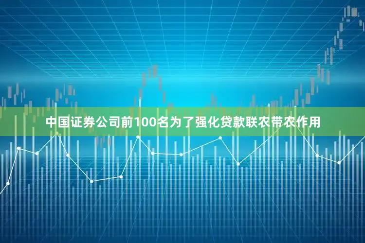 中国证券公司前100名为了强化贷款联农带农作用