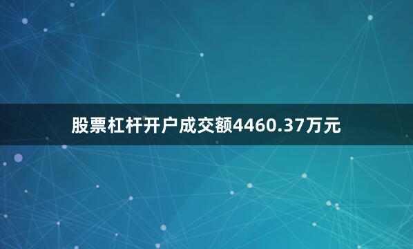 股票杠杆开户成交额4460.37万元